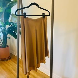 Club Monaco Assymetric Silk Midi Skirt